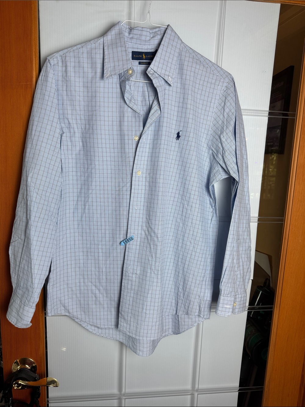 Ralph Lauren Blue Windowpane Men's Button-Down Shirt